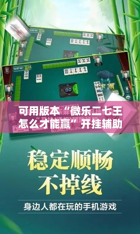 可用版本“微乐二七王怎么才能赢”开挂辅助脚本+详细开挂安装教程