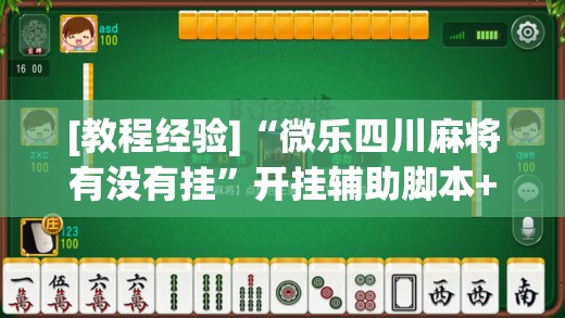 [教程经验]“微乐四川麻将有没有挂”开挂辅助脚本+详细开挂安装教程