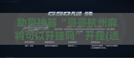 助赢神器“哥哥杭州麻将可以开挂吗”开挂(透视)辅助神器