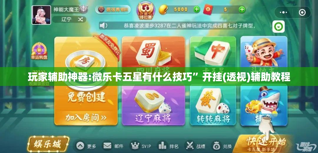 玩家辅助神器:微乐卡五星有什么技巧	”开挂(透视)辅助教程