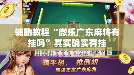 辅助教程“微乐广东麻将有挂吗”其实确实有挂