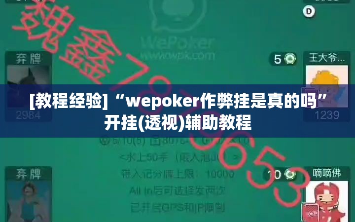 [教程经验]“wepoker作弊挂是真的吗”开挂(透视)辅助教程