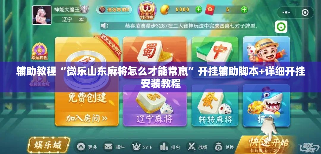 辅助教程“微乐山东麻将怎么才能常赢”开挂辅助脚本+详细开挂安装教程