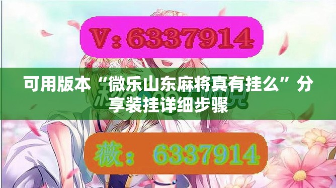 可用版本“微乐山东麻将真有挂么”分享装挂详细步骤