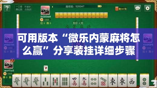 可用版本“微乐内蒙麻将怎么赢”分享装挂详细步骤