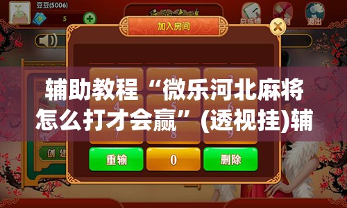 辅助教程“微乐河北麻将怎么打才会赢”(透视挂)辅助透视教程