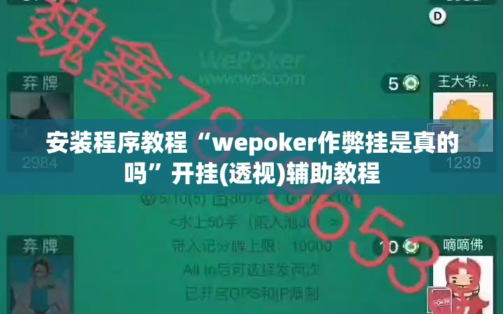 安装程序教程“wepoker作弊挂是真的吗	”开挂(透视)辅助教程