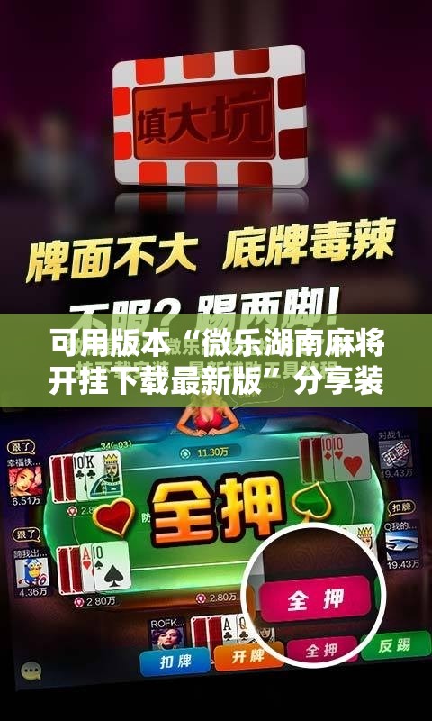 可用版本“微乐湖南麻将开挂下载最新版”分享装挂详细步骤