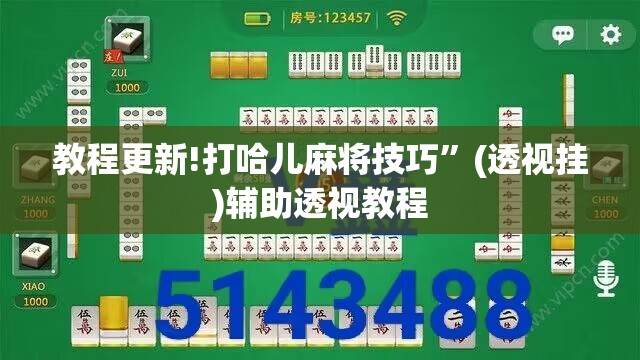 教程更新!打哈儿麻将技巧”(透视挂)辅助透视教程