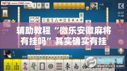 辅助教程“微乐安徽麻将有挂吗”其实确实有挂