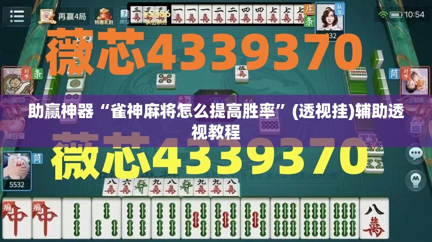助赢神器“雀神麻将怎么提高胜率”(透视挂)辅助透视教程