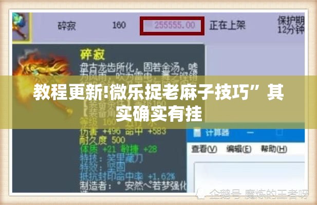 教程更新!微乐捉老麻子技巧	”其实确实有挂